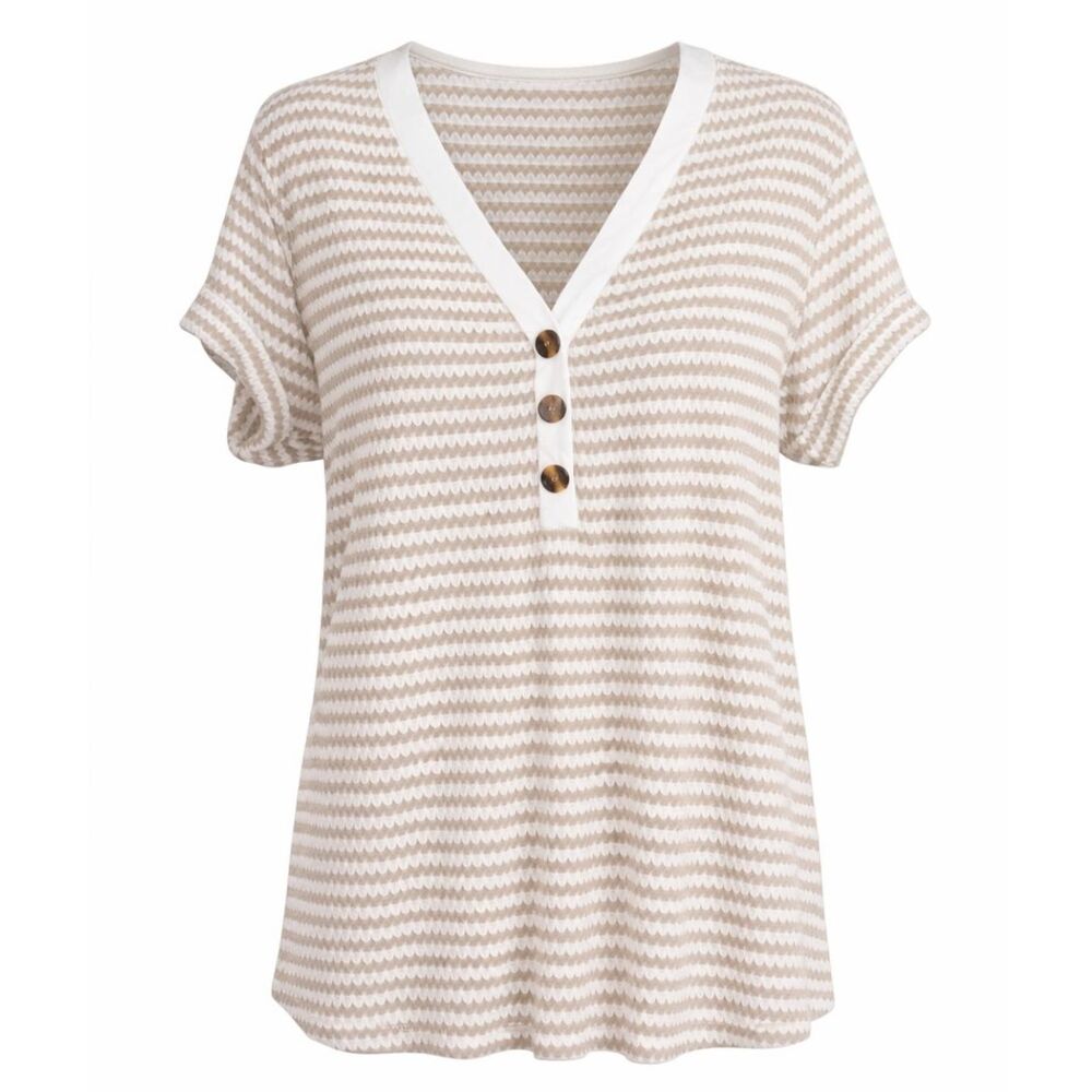 SHEIN CURVE STRIPED KNIT V-NECK CASUAL EVERYDAY WEAR CHIC OVERSIZED BLOUSE 0XL